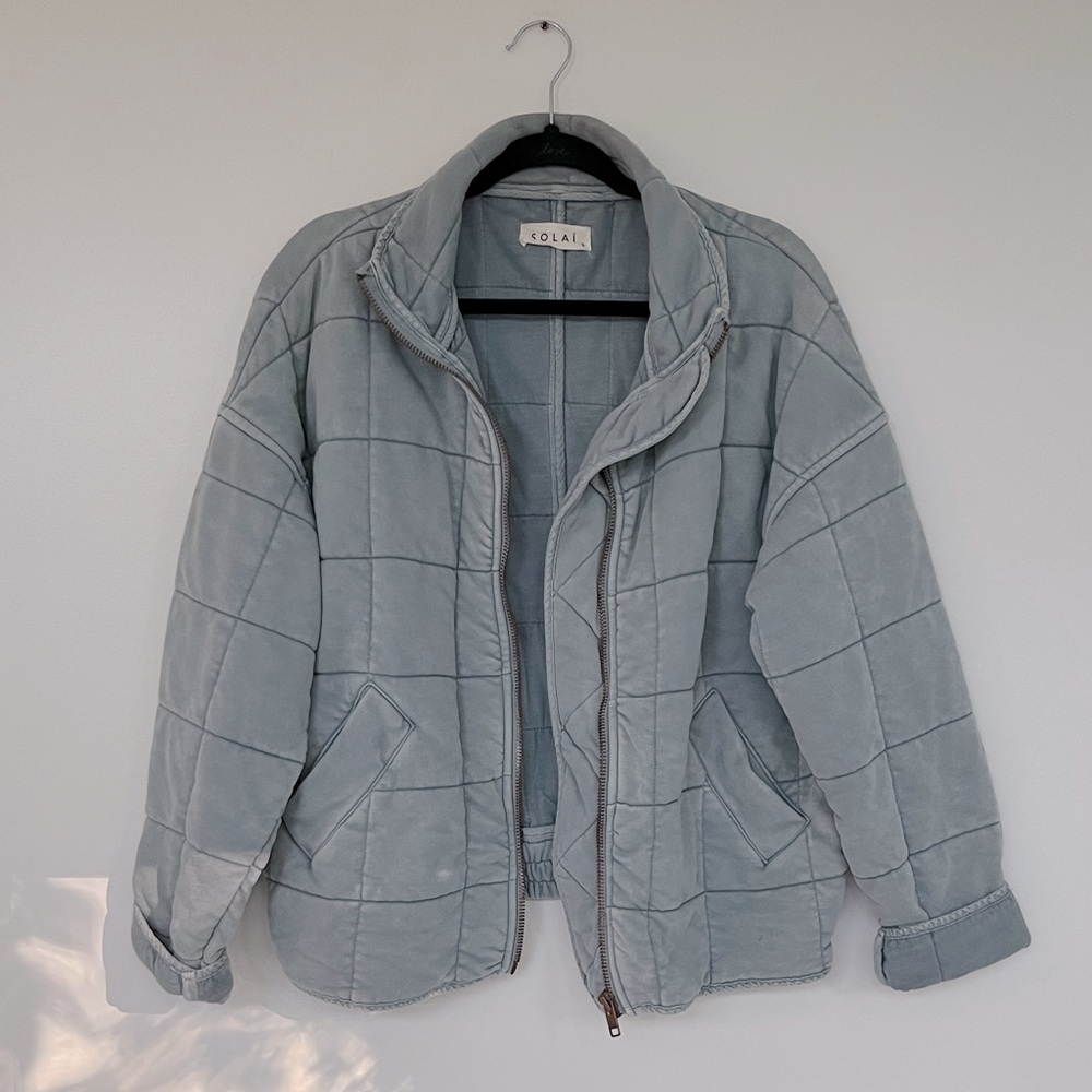 {{solai the label}} Quilted Washed Cotton Boxy Jacket